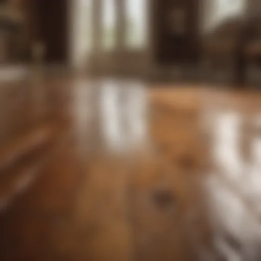 Hardwood floor with visible buckling due to water damage