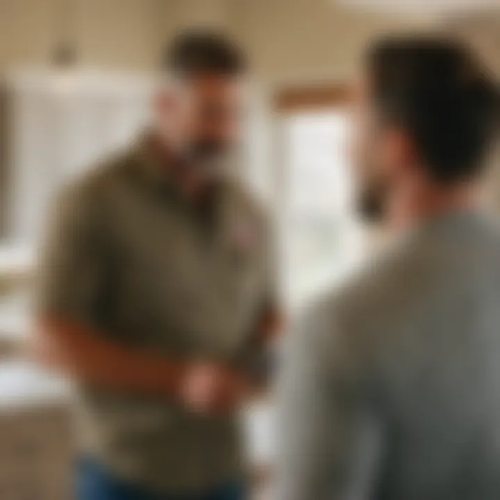 Homeowner discussing project with contractor