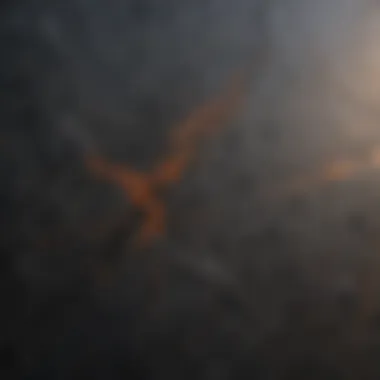 A close-up of granite with visible stains indicating the need for thorough cleaning.