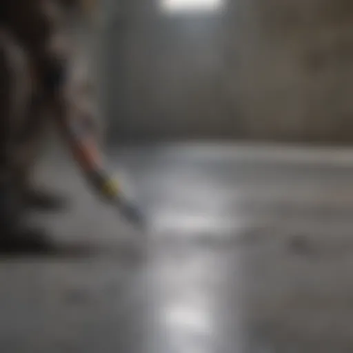 Advanced leak detection technology scanning a concrete slab