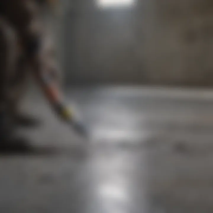 Advanced leak detection technology scanning a concrete slab