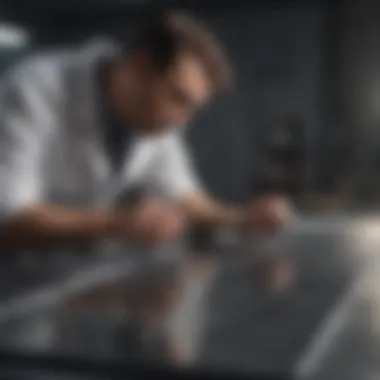 Performing Diagnostic Tests Technician performing diagnostic tests to locate a leak under a slab