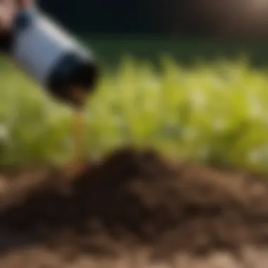 Soil being tested for pH levels