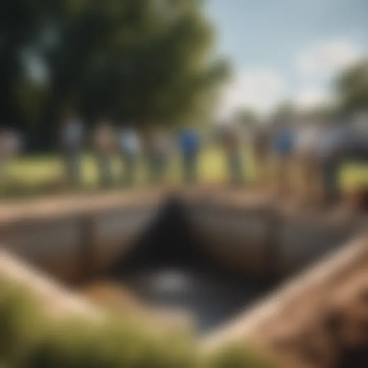 Illustration highlighting community involvement in septic tank elimination
