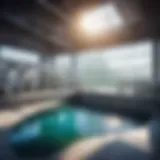 Illustration of futuristic wastewater treatment technology