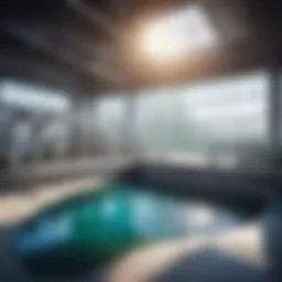 Illustration of futuristic wastewater treatment technology