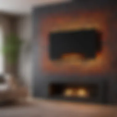 Artistic Contemporary Fireplace Contemporary fireplace with artistic tiles and ambient lighting