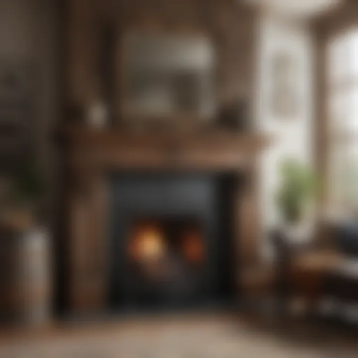 Rustic fireplace featuring reclaimed wood and vintage accents