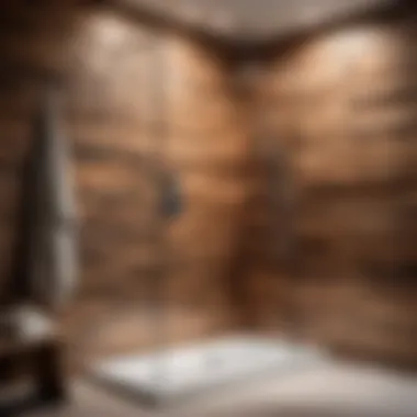 Organic wood-inspired panel for shower walls