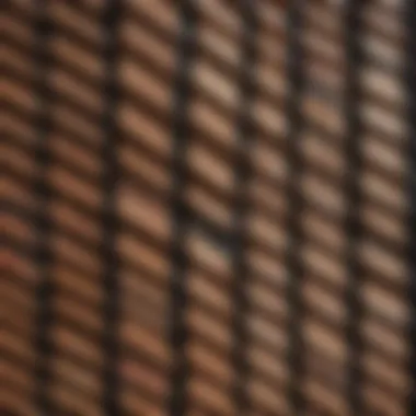 Detailed close-up of window shutter materials