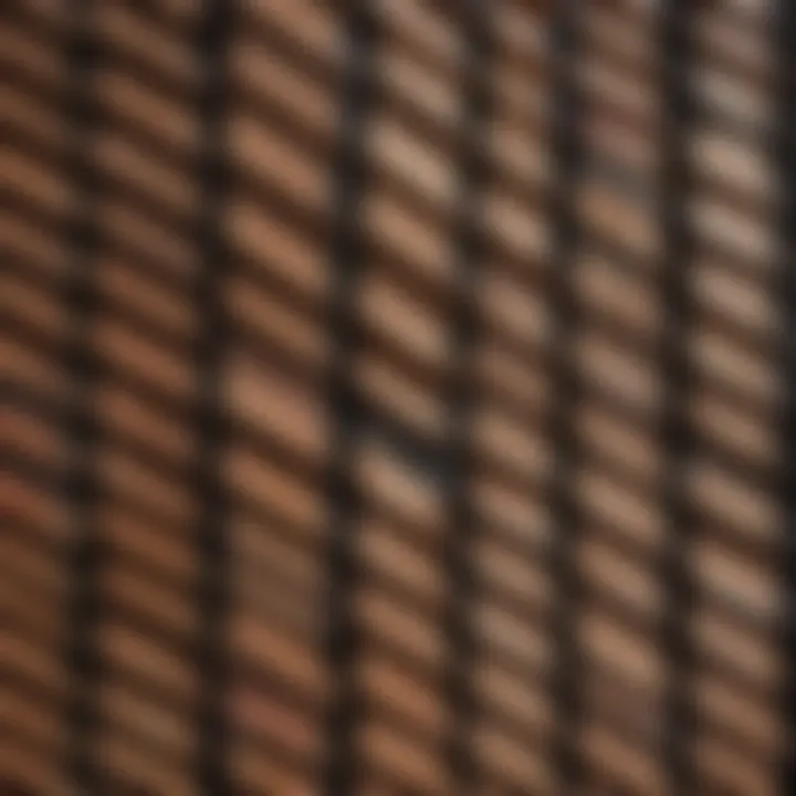 Detailed close-up of window shutter materials