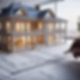 Artistic rendering of detailed house blueprint