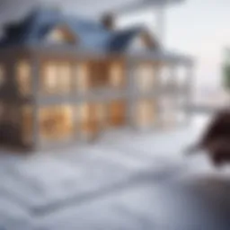 Artistic rendering of detailed house blueprint