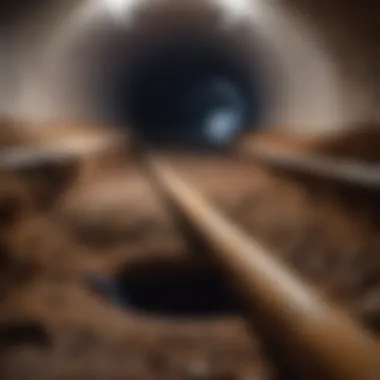 Illustration of underground pipe installation