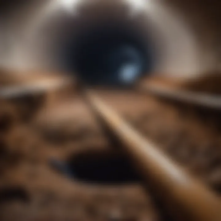 Illustration of underground pipe installation