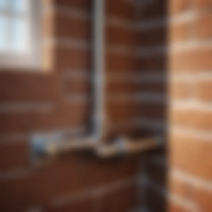Illustration of main water line connection to house