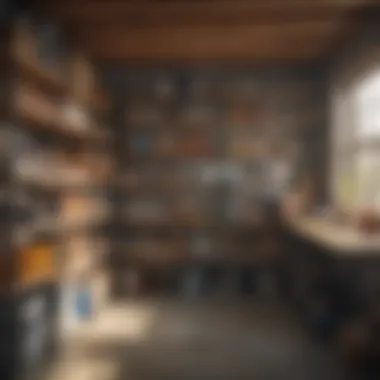 Organized Storage Solutions Inside a 12x16 Shed Shed interior with shelving and storage space