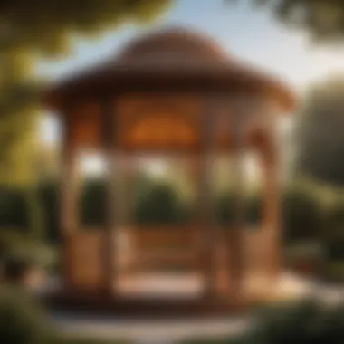 Exquisite Craftsmanship in Round Gazebo Design Elegant Round Gazebo with Intricate Carvings