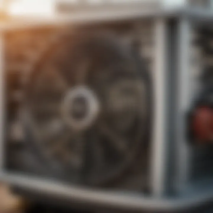 Innovative Technology in AC Units Close-up of intricate components inside an exterior AC unit