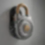 An illustration showing the internal mechanism of a keyless entry padlock