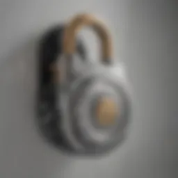 An illustration showing the internal mechanism of a keyless entry padlock