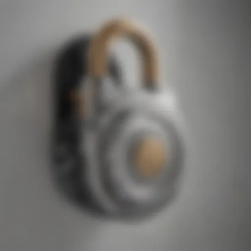 An illustration showing the internal mechanism of a keyless entry padlock