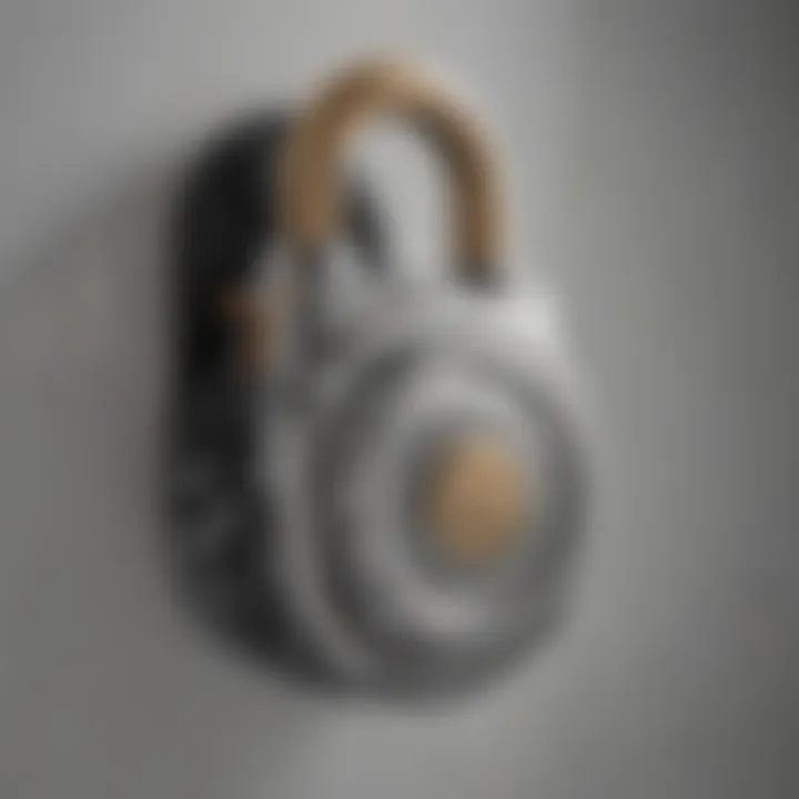 An illustration showing the internal mechanism of a keyless entry padlock