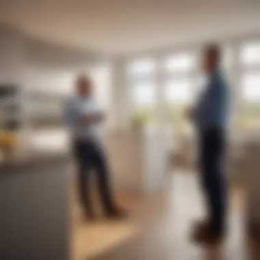 Navigating Utility Inclusions Illustration of landlord and tenant discussing utilities