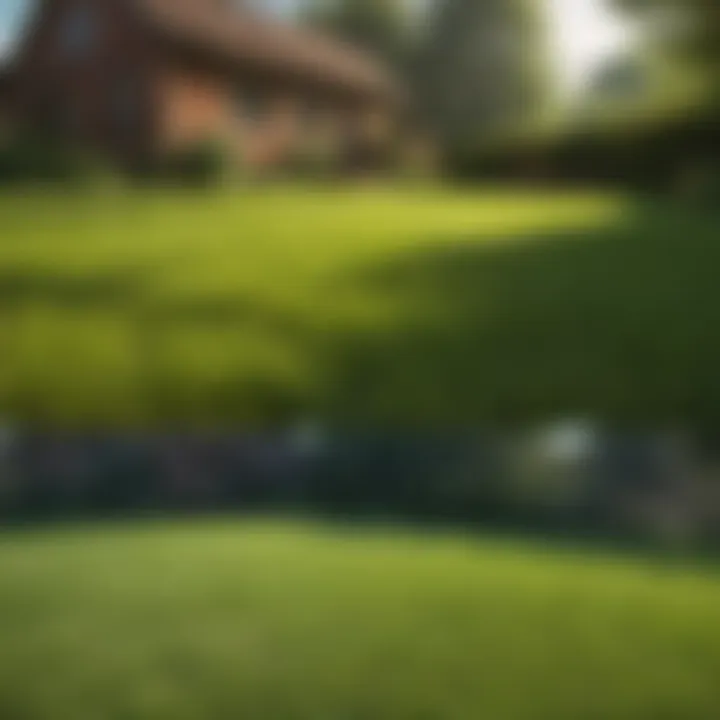 Before and after comparison of aerated lawn