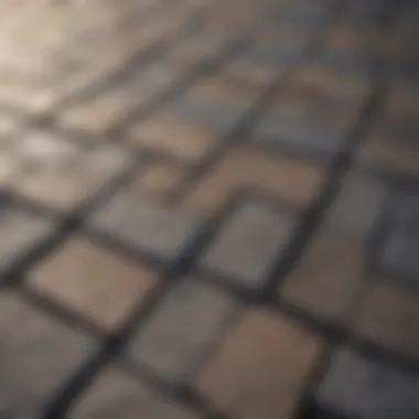A close-up view of meticulously arranged paving stones