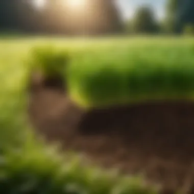 Eco-Elegance: Thriving in Nutrient-Rich Topsoil Lush green grass thriving in nutrient-rich topsoil