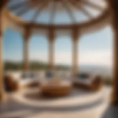 Opulence Inside Out: Luxurious Round Gazebo Setting Round Gazebo Interior with Luxurious Furnishings