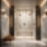 Elegant marble shower walls