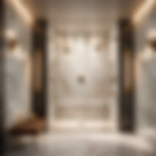 Elegant marble shower walls