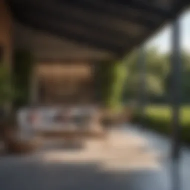 Luxurious outdoor living space with retractable awnings