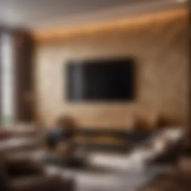 Stylish Living Room Wall Design Luxurious tongue and groove wall covering in a stylish living room