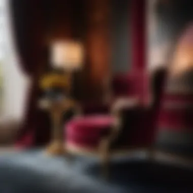 Luxurious Velvet Upholstery in Hollywood Regency Setting