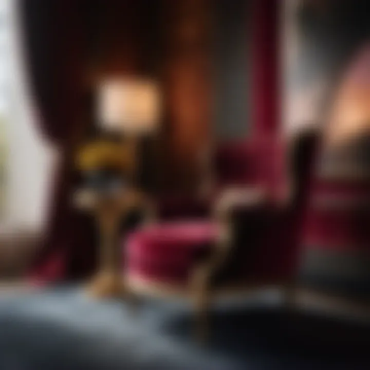 Luxurious Velvet Upholstery in Hollywood Regency Setting