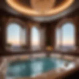 Luxurious indoor jacuzzi with elegant lighting