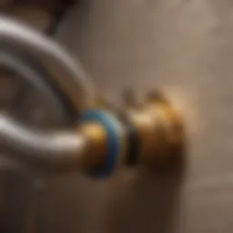 Illustration of main water line connector installation process
