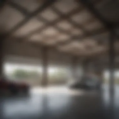 Well-maintained three-car pole garage integrated with residential architecture