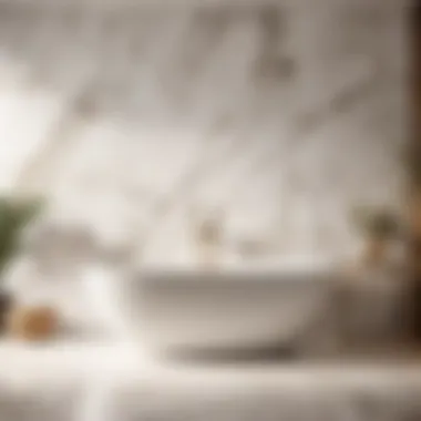 Luxurious marble tiles in a bathroom
