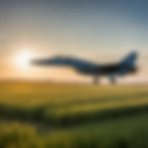 Maverick's Fighter Jet Soaring Above Buffalo Grass Field