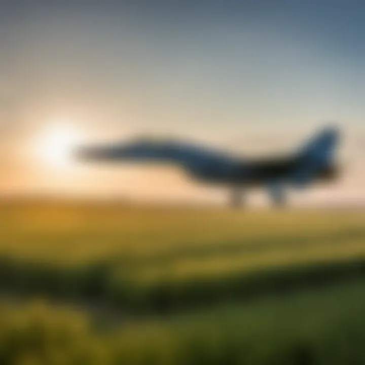 Maverick's Fighter Jet Soaring Above Buffalo Grass Field