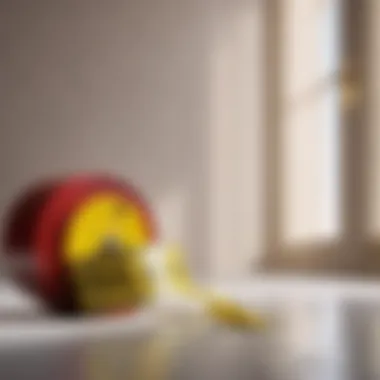 Accurate Measurements for Paint Quantity Detailed measuring tape on a painted surface