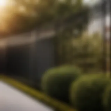 Elegant black metal fence design