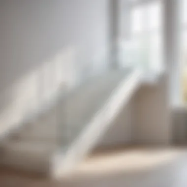 Contemporary Elegance Minimalist White Wooden Handrail with Glass Panels