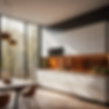 Functional Elegance Minimalist kitchen featuring tinted windows