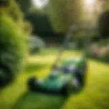 Modern Battery-Powered Lawn Mower in Lush Green Garden