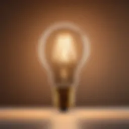 Modern bright light bulb design in a minimalist setting